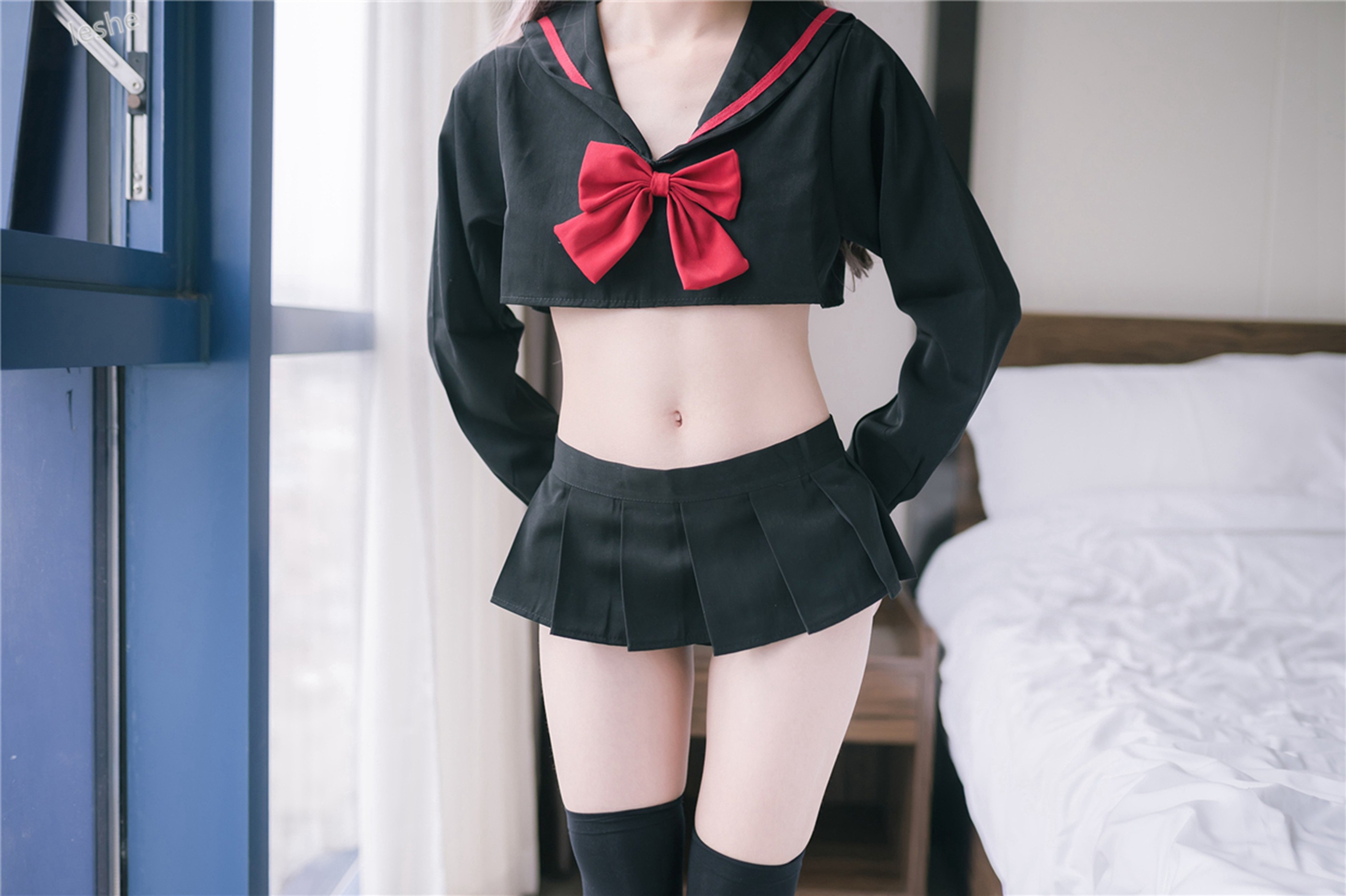 图片[1]-风之领域 – NO.118 黑色制服 [40P]-XikXak